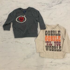 Baby thanksgiving shirt and sweater - size 12-18 months. Baby Gap
